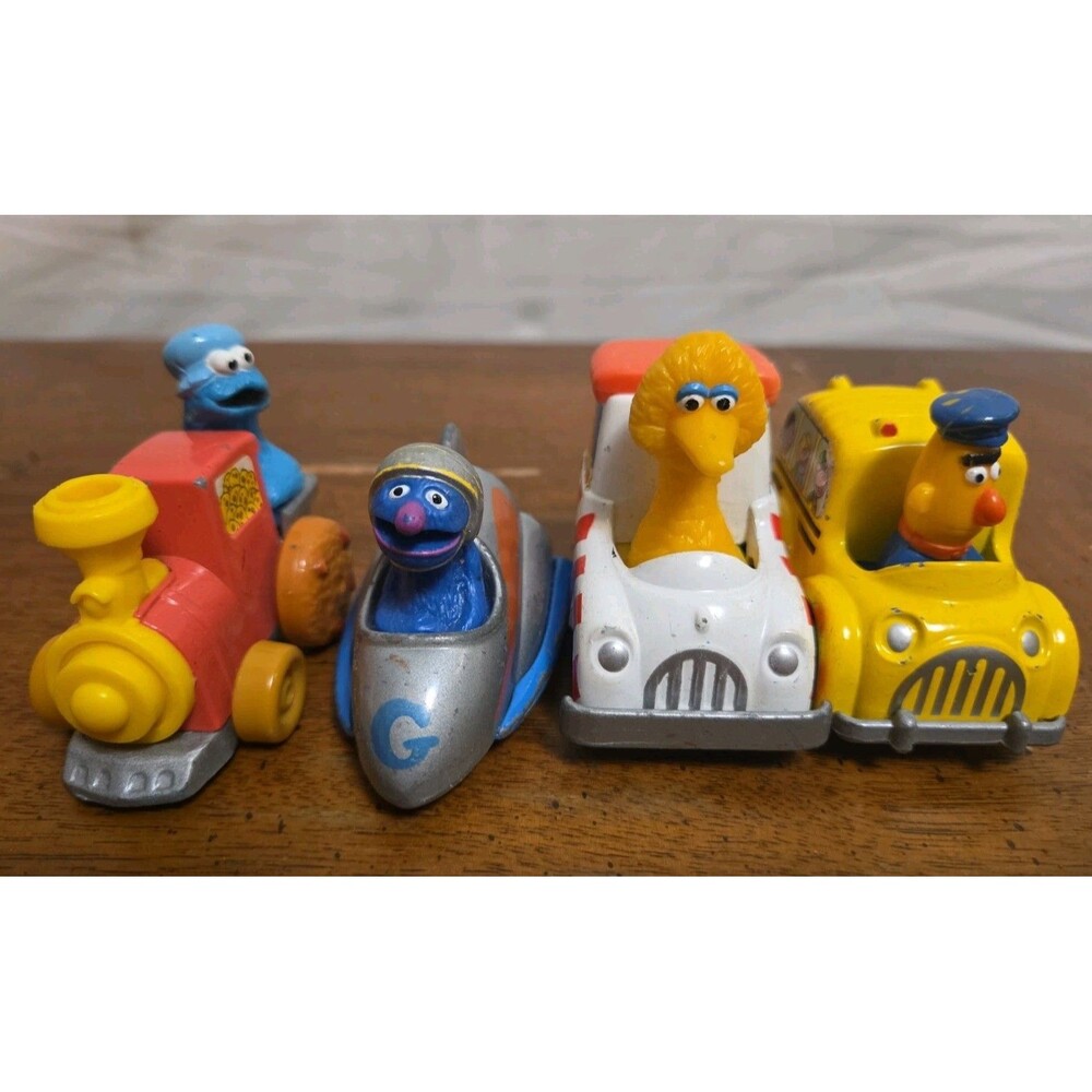 Playskool Sesame Street Toy Cars Lot Diecast Muppets Lot Of 4 Vintage 1980s